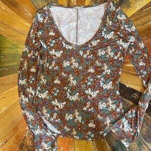 Free People light weight Floral Long Sleeve Women's Top, M